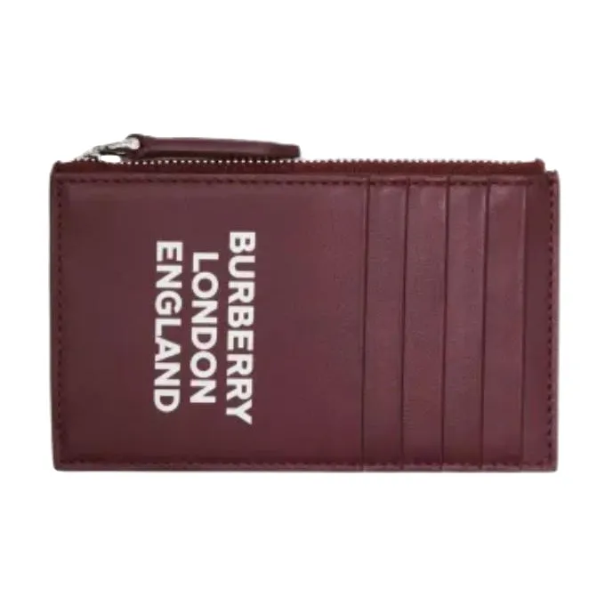 Burberry Calfskin Card Holder Men's Burgundy
