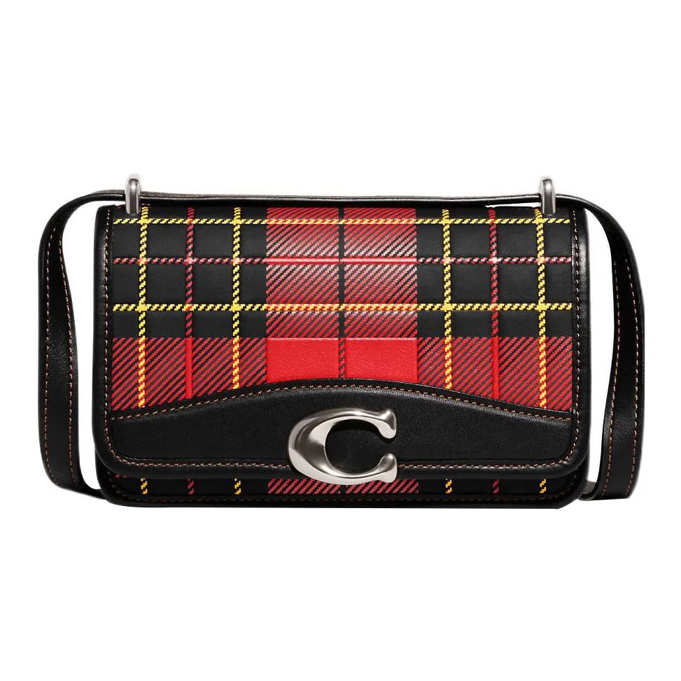 COACH Bandit Cow Leather Shoulder Bag Crossbody Bag Small Size Women's Red & Black