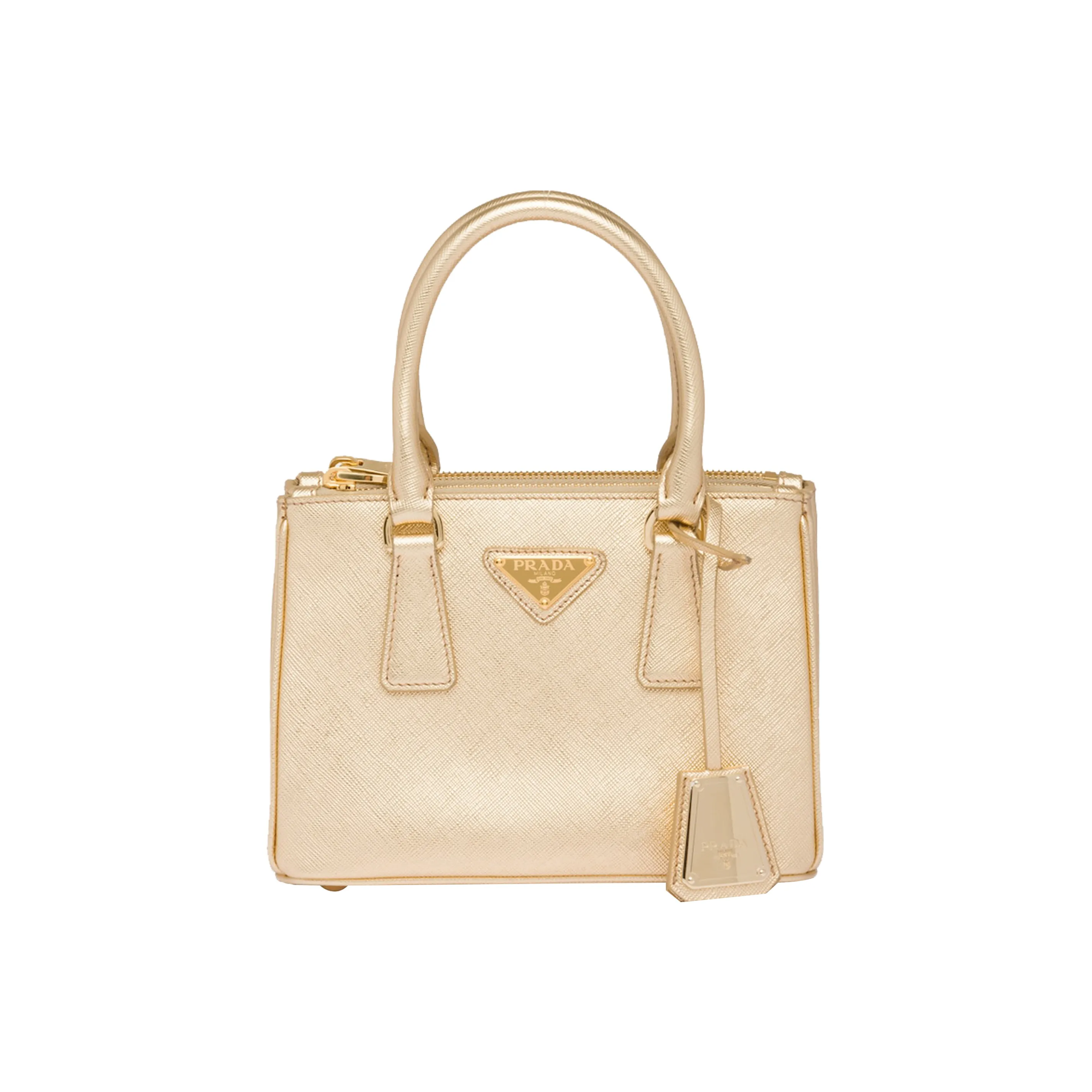 PRADA Galleria Killer Bag Leather Tote Bag, Shopping Bag, Shoulder Bag, Crossbody Bag, Handbag Mini Women's Gold