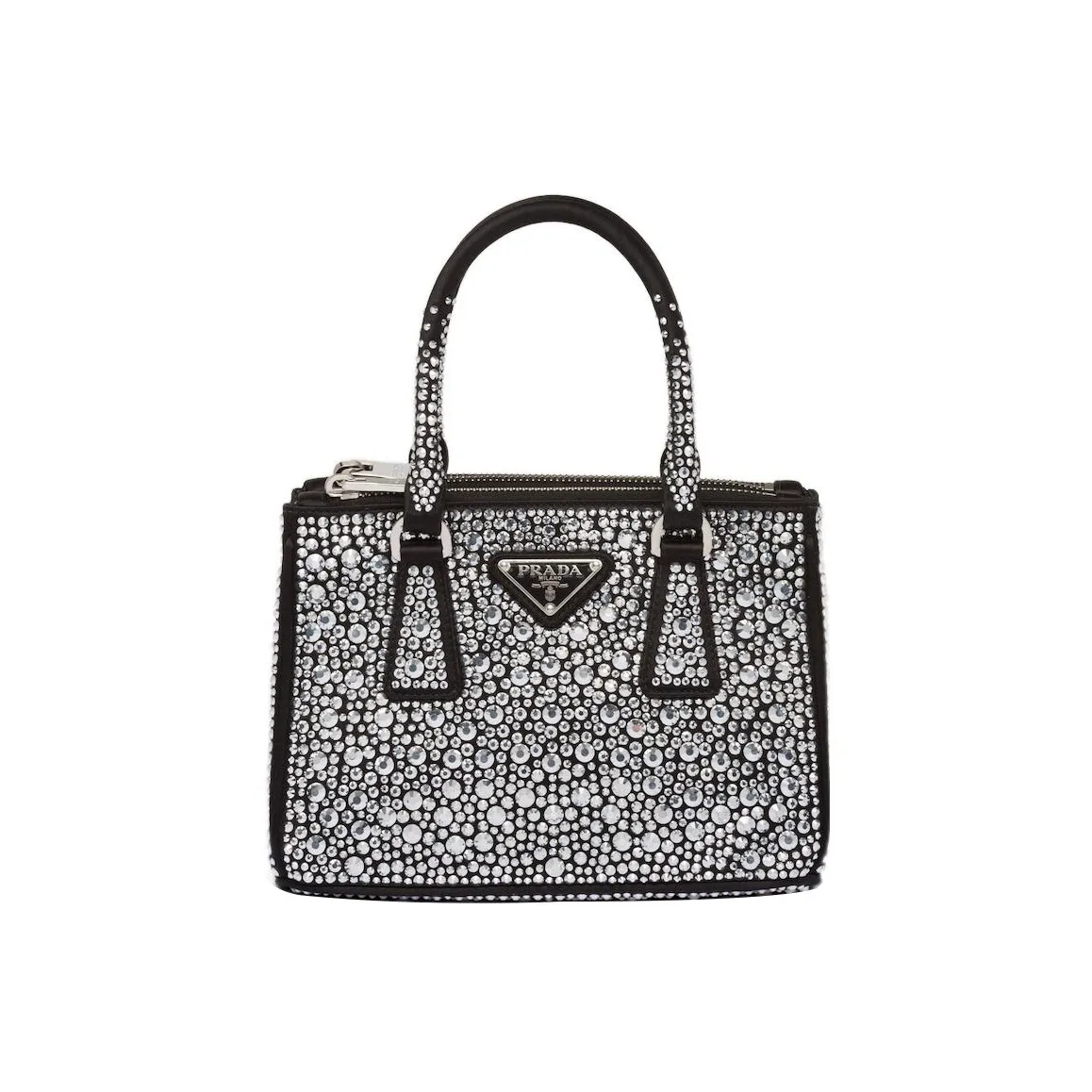 PRADA Galleria Killer Bag Satin Tote Bag Shopping Bag Shoulder Bag Crossbody Bag Handbag Mini Women's Black/White