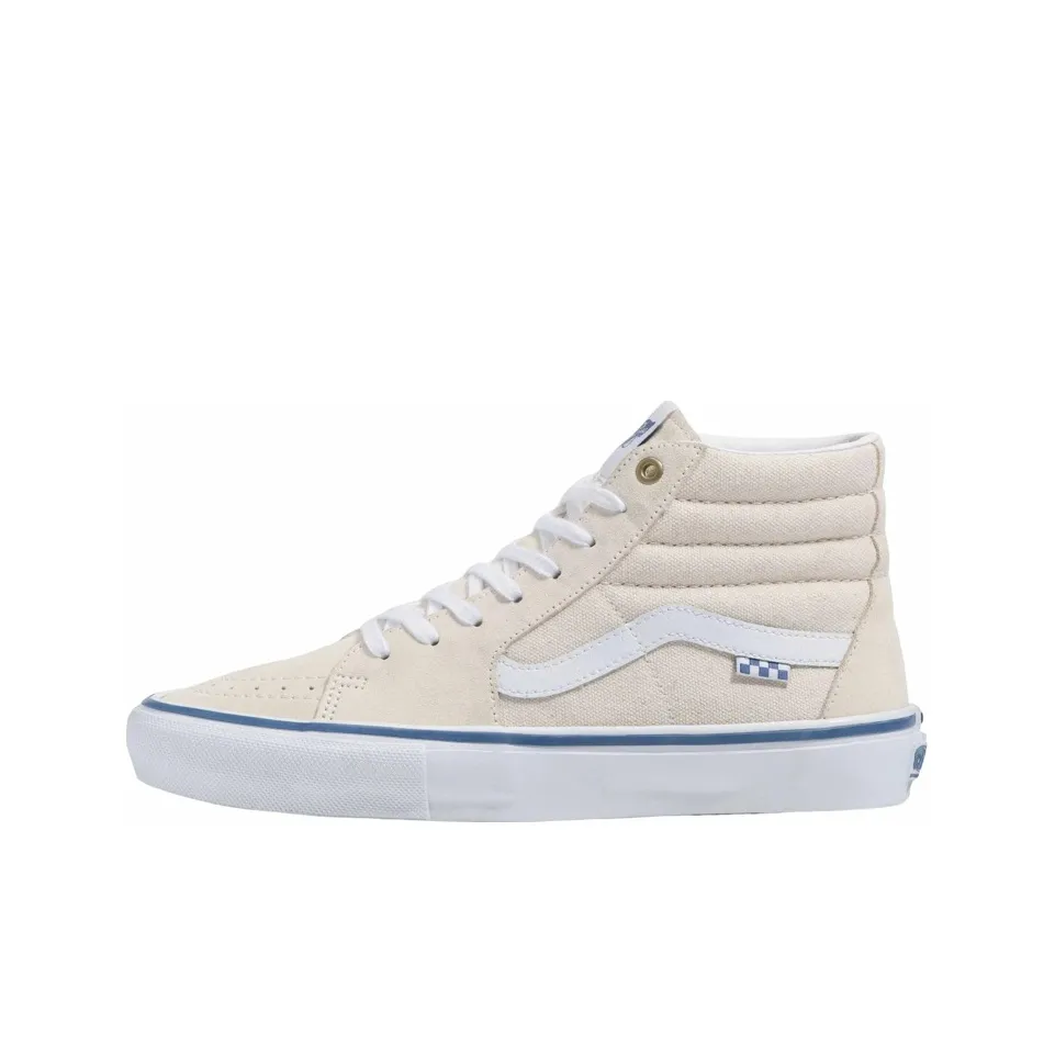 VANS SK8 Raw Холст Skate High Топ Кроссовки для скейтбординга Унисекс Белый Синий