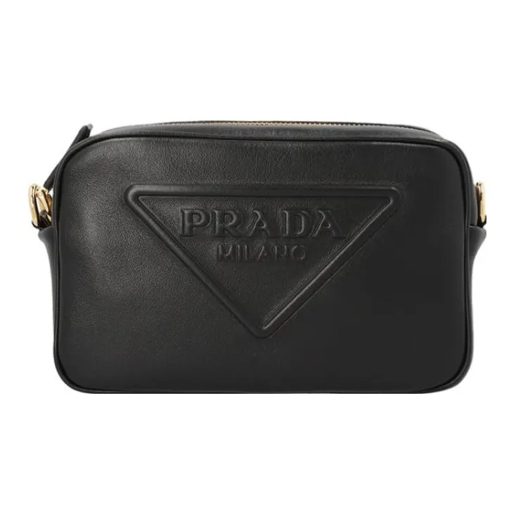 PRADA Calfskin Camera Bag Shoulder Bag Crossbody Bag Regular Women's Black
