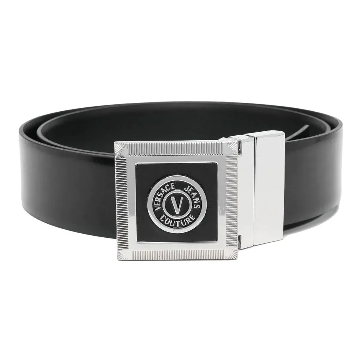 VERSACE JEANS COUTURE Cow Leather Belts Men's Width 4cm