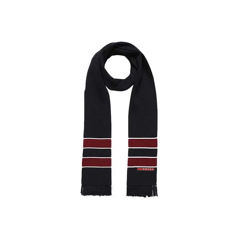 PRADA KNIT Шарф Мужской Темно-синий