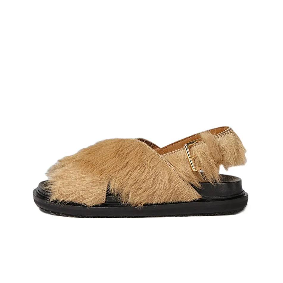 MARNI Fussbett Faux-fur Sandals