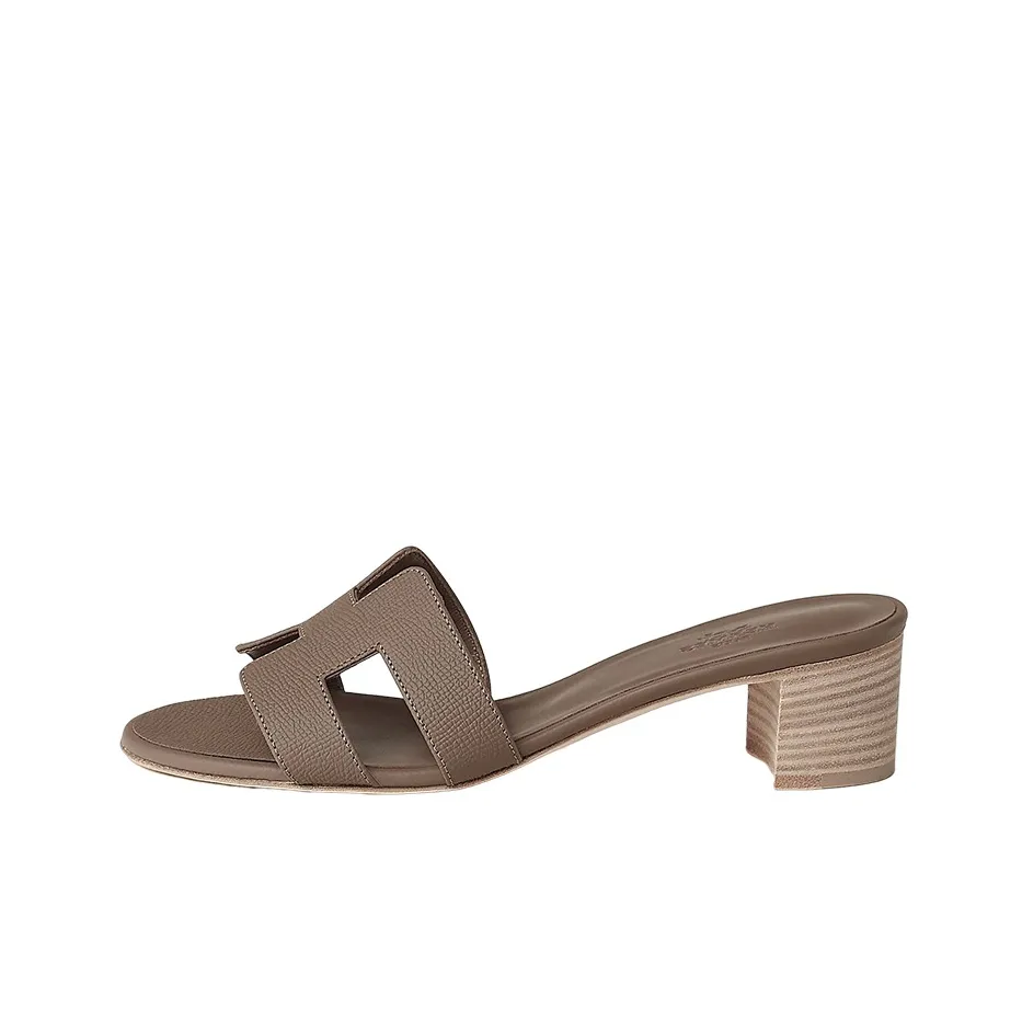 HERMES Oasis Slide Slippers Women's Elephant Gray