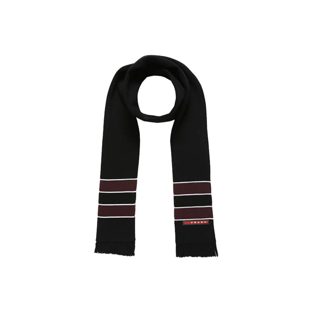 PRADA Шерсть Вязаные Шарфы Мужской Черный