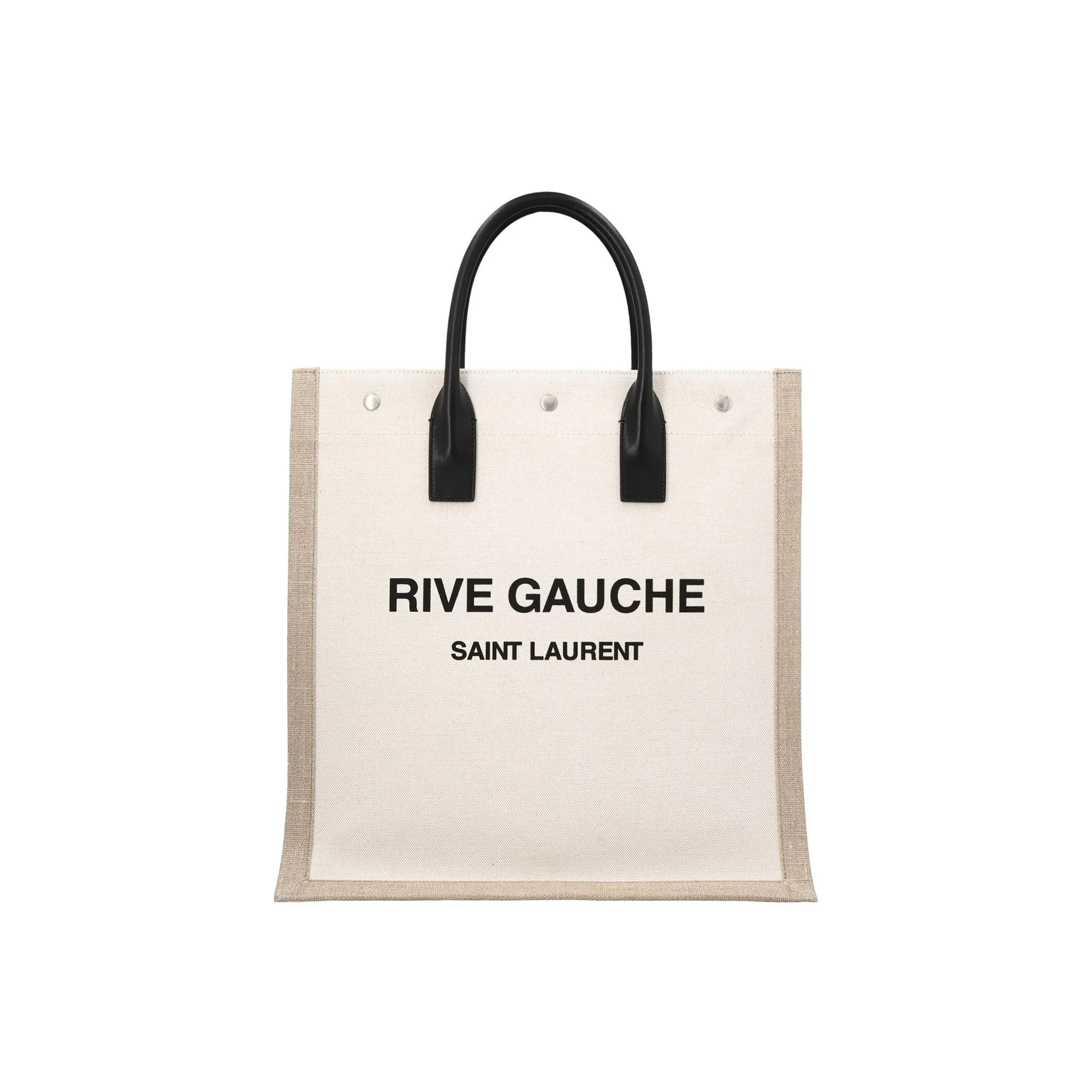 SAINT LAURENT Rive Gauche Canvas Tote Bag, Shopping Bag, Handbag Men's Ecru