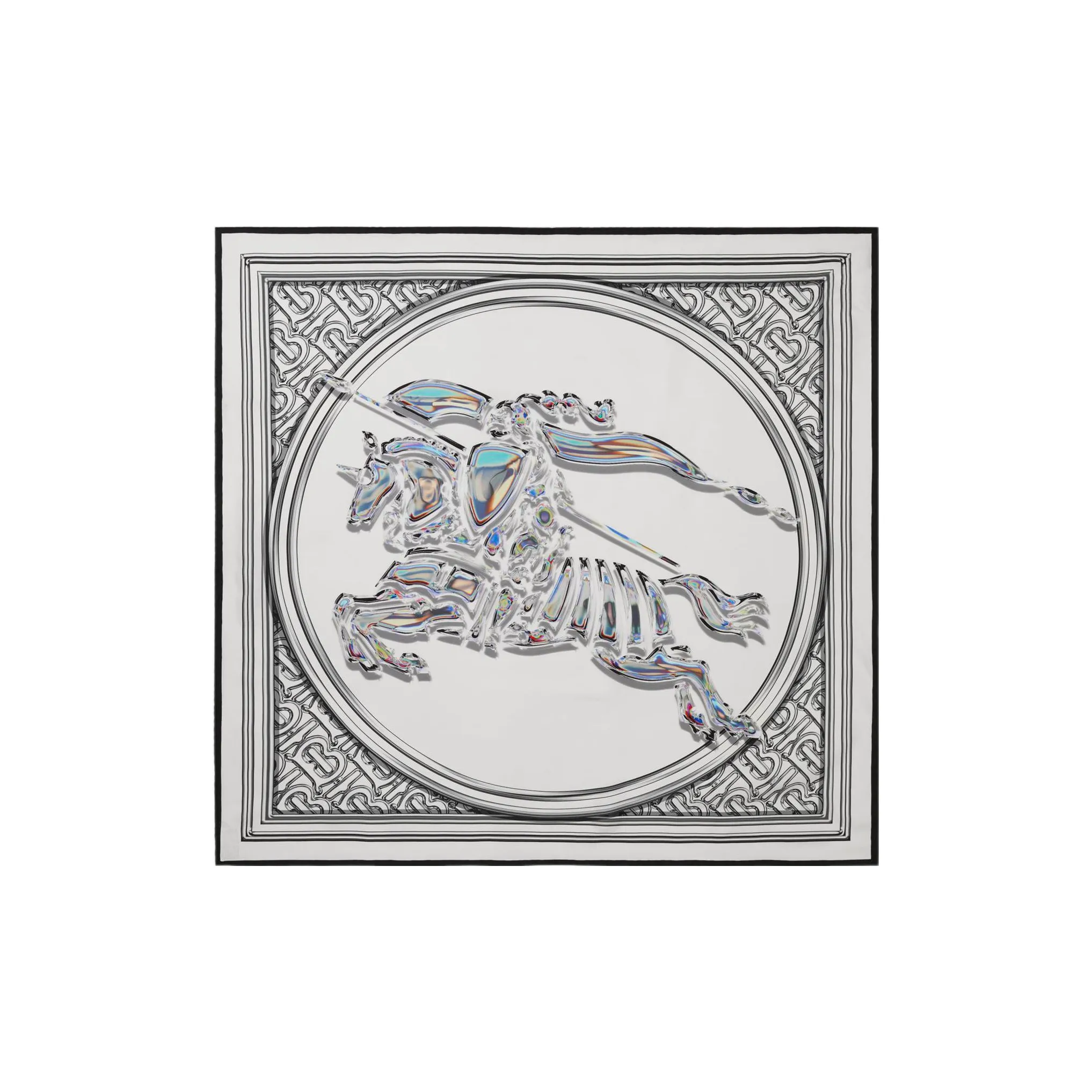 Burberry Silk Scarf Unisex Gray