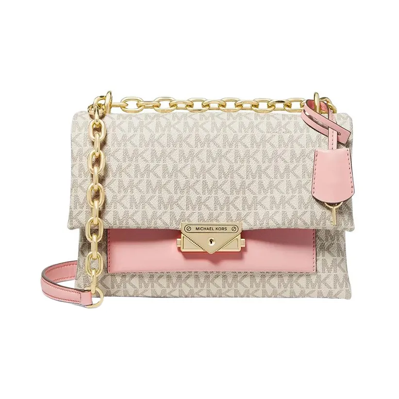 MICHAEL KORS Cece Bonded Polyurethane Portable Crossbody Bag Shoulder Bag Women's White & Pink