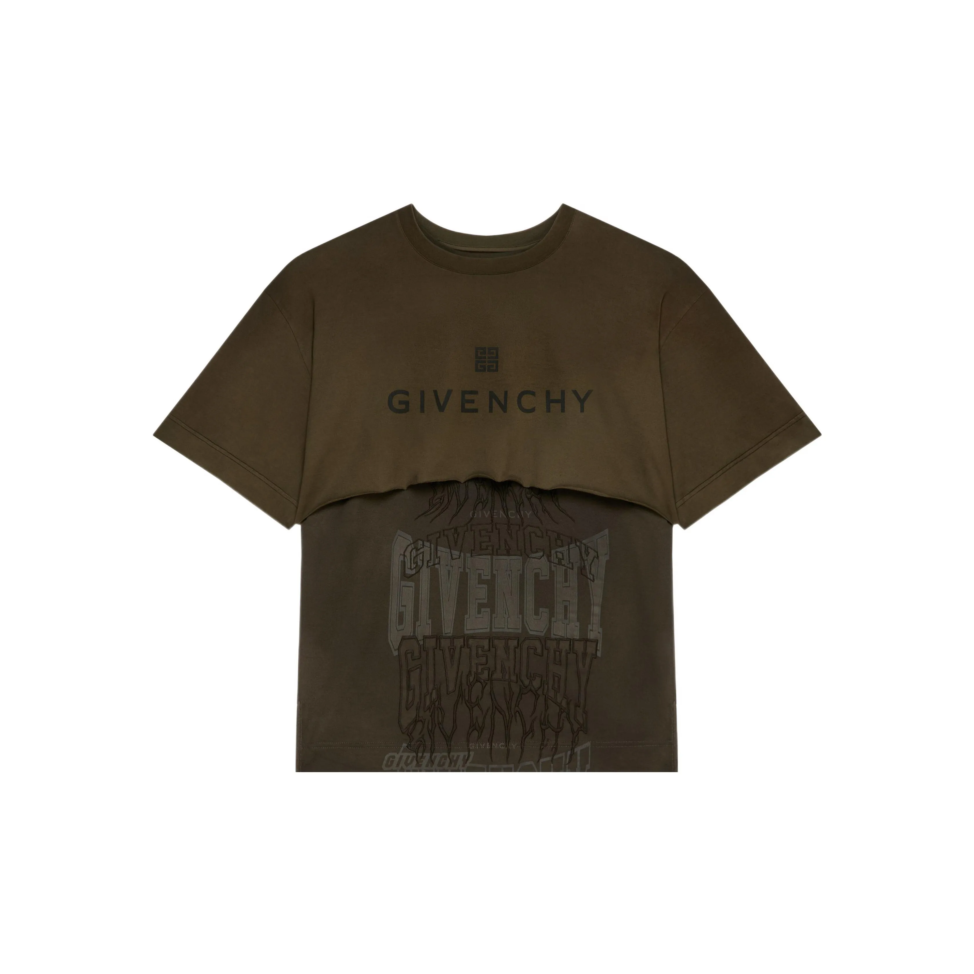 Givenchy Logo embroidered Layered Cotton Hoodie
