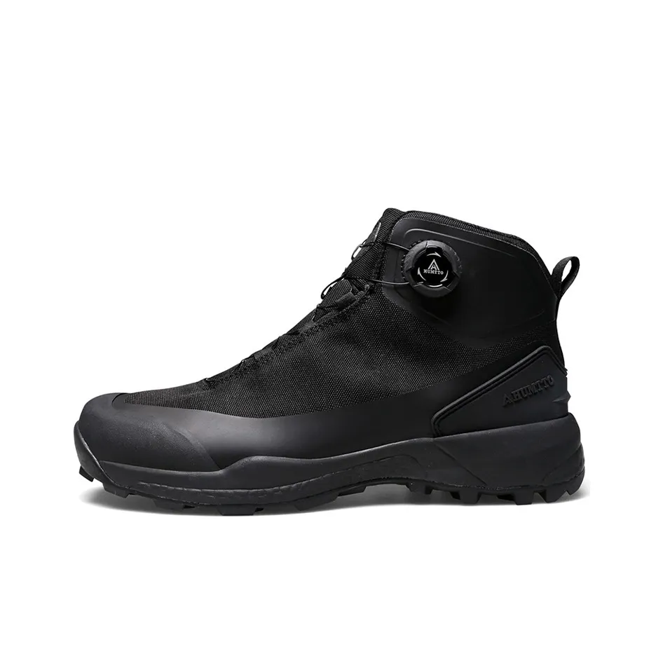 HUMTTO Slip Resistant, Abrasion Resistant, Breathable Mid Top Hiking Shoes Men's Black