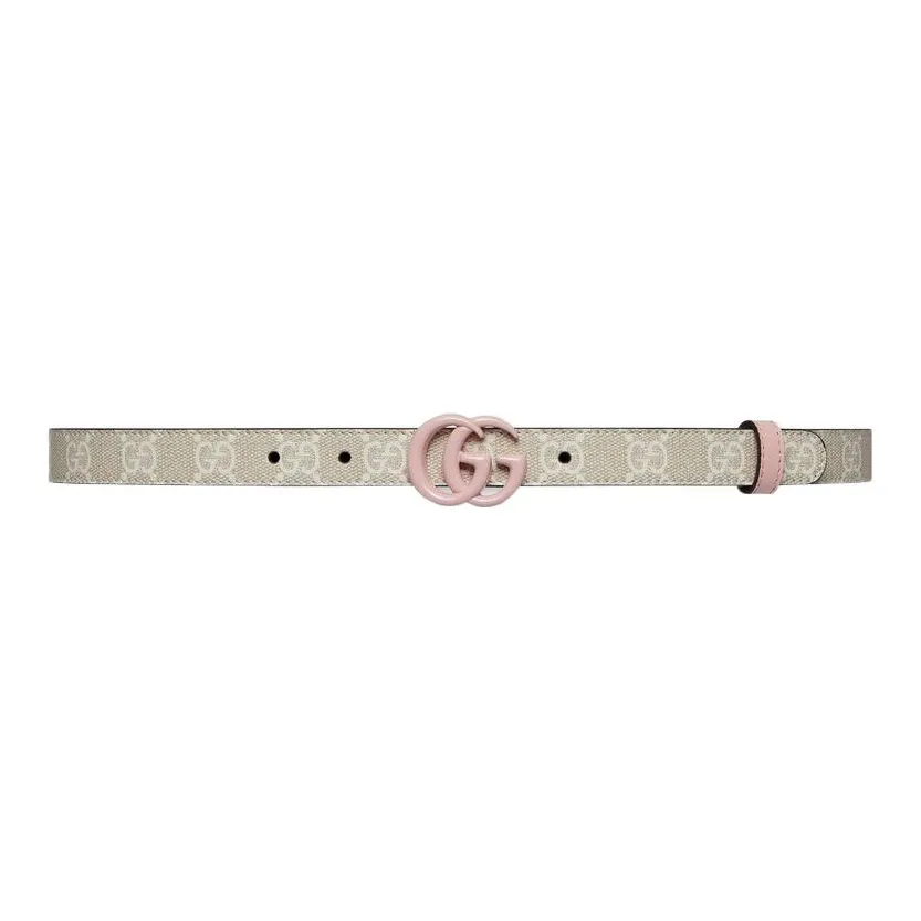 GUCCI Letter Logo Minimalist Style Fashion Versatile Smooth Buckle Leather Belts Women's Width: 2cm