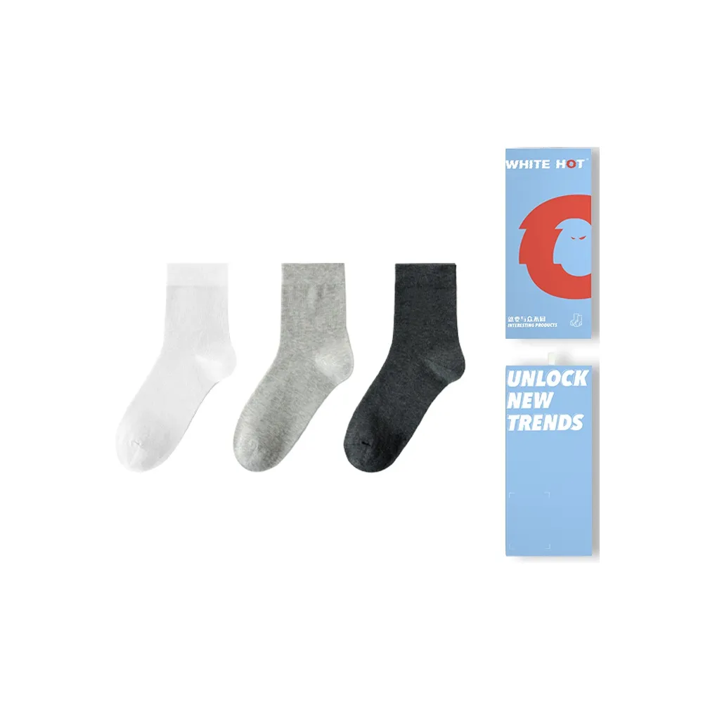WHITE HOT Men's Mid Calf Socks