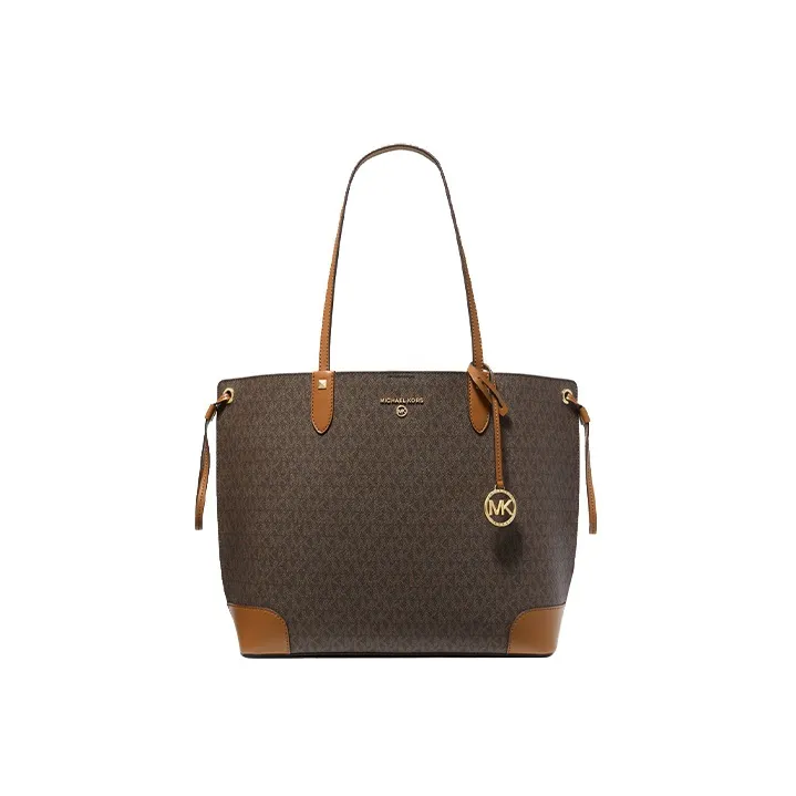 MICHAEL KORS Edith Canvas Combo Bag Tote Bag Shopping Bag Shoulder Bag Handbag Large Size Women's Acorn Brown
