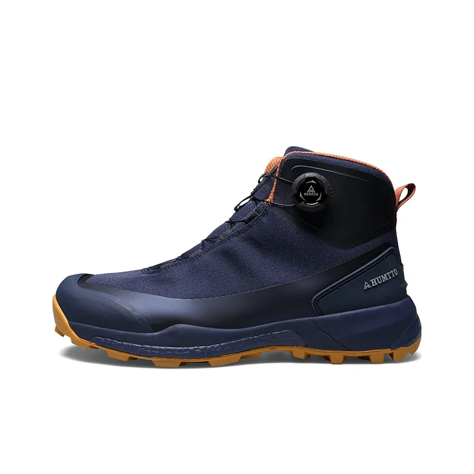 HUMTTO Cushioned Anti-Slip And Wear-Resistant Lightweight High-Top Hiking Shoes Men's Dark Blue