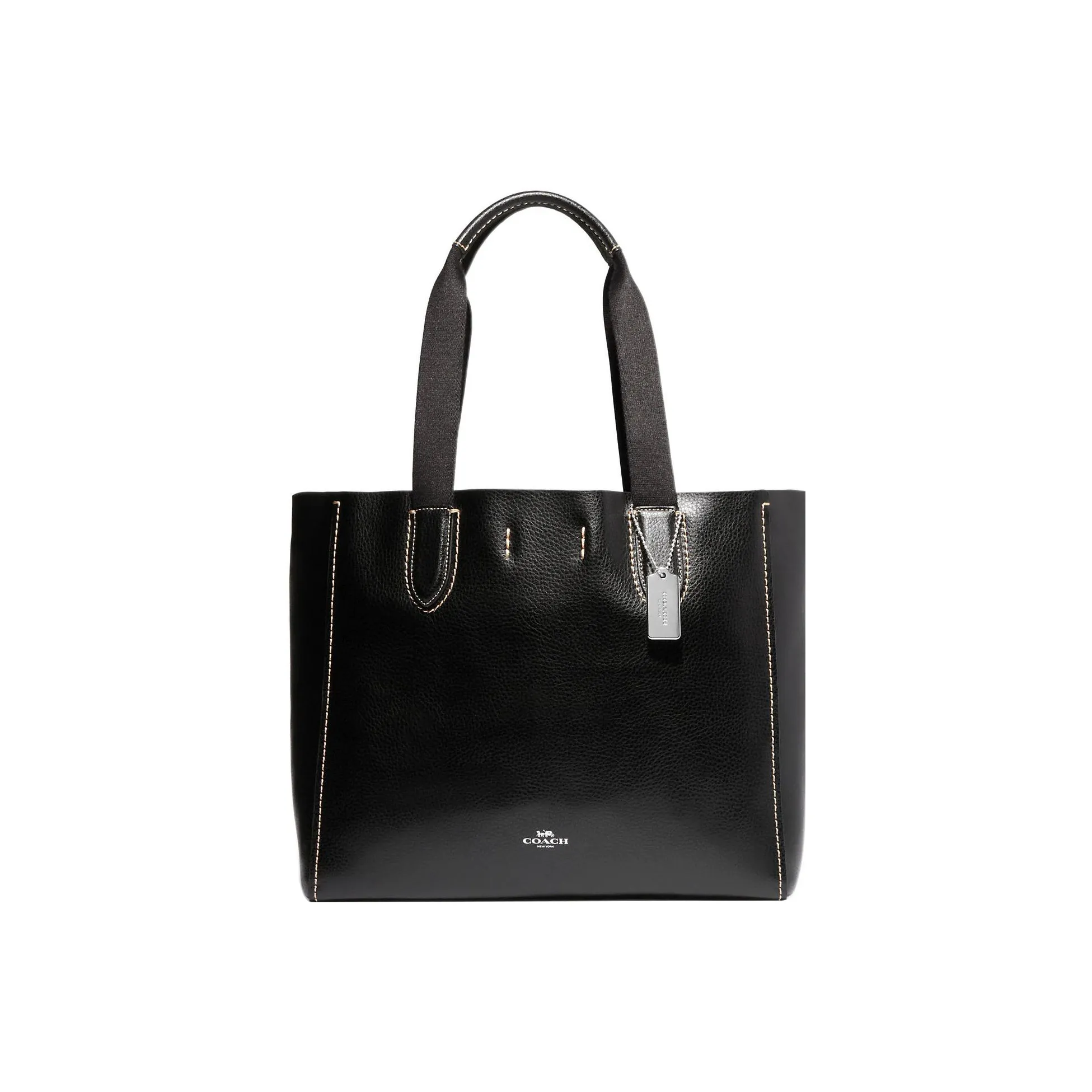 COACH Derby Pebble Кожа Сумка-тоут Сумка для покупок Сумка через плечо Сумка Большая Женская Черная