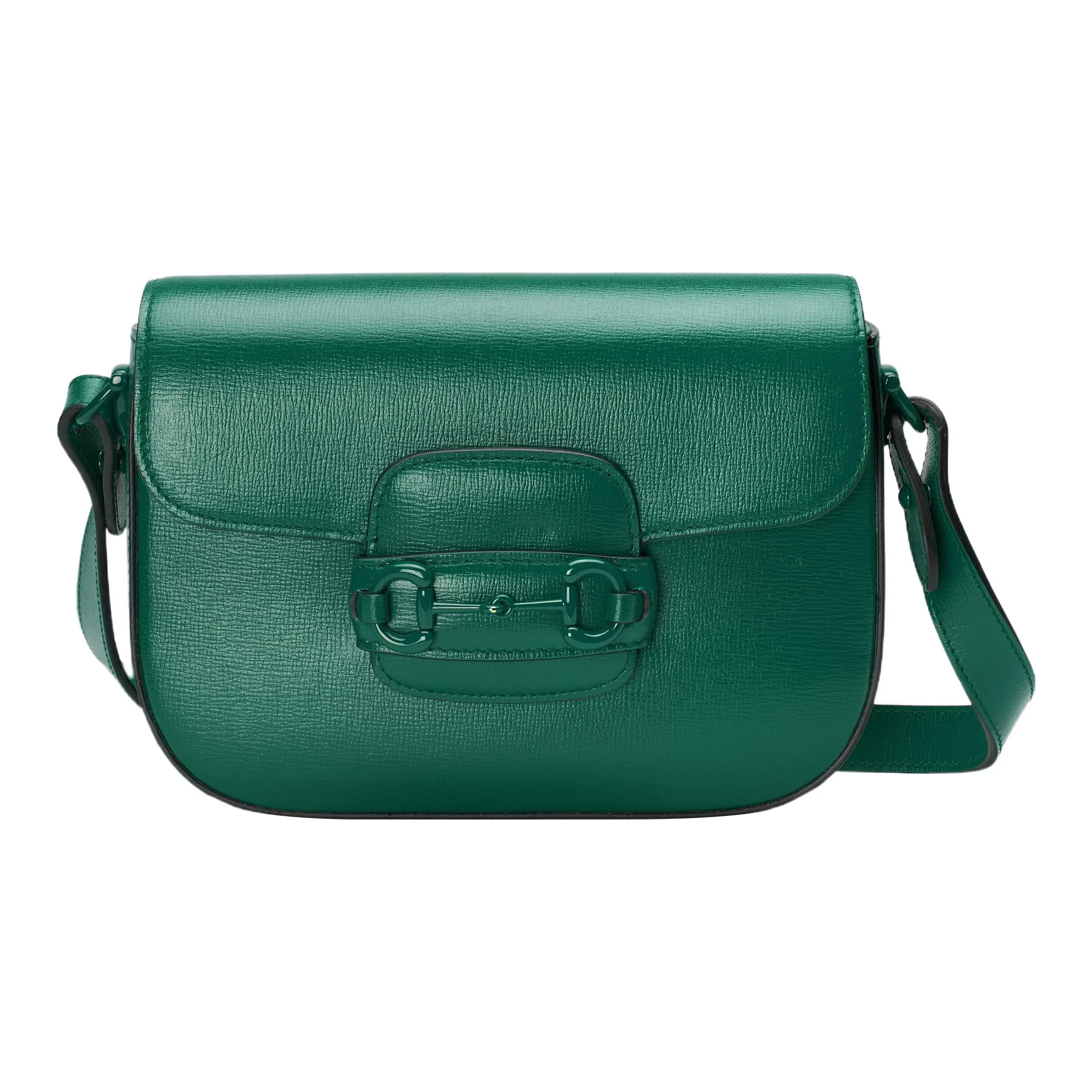 GUCCI Horsebit 1955 Leather Crossbody Bag Shoulder Bag Women's Green