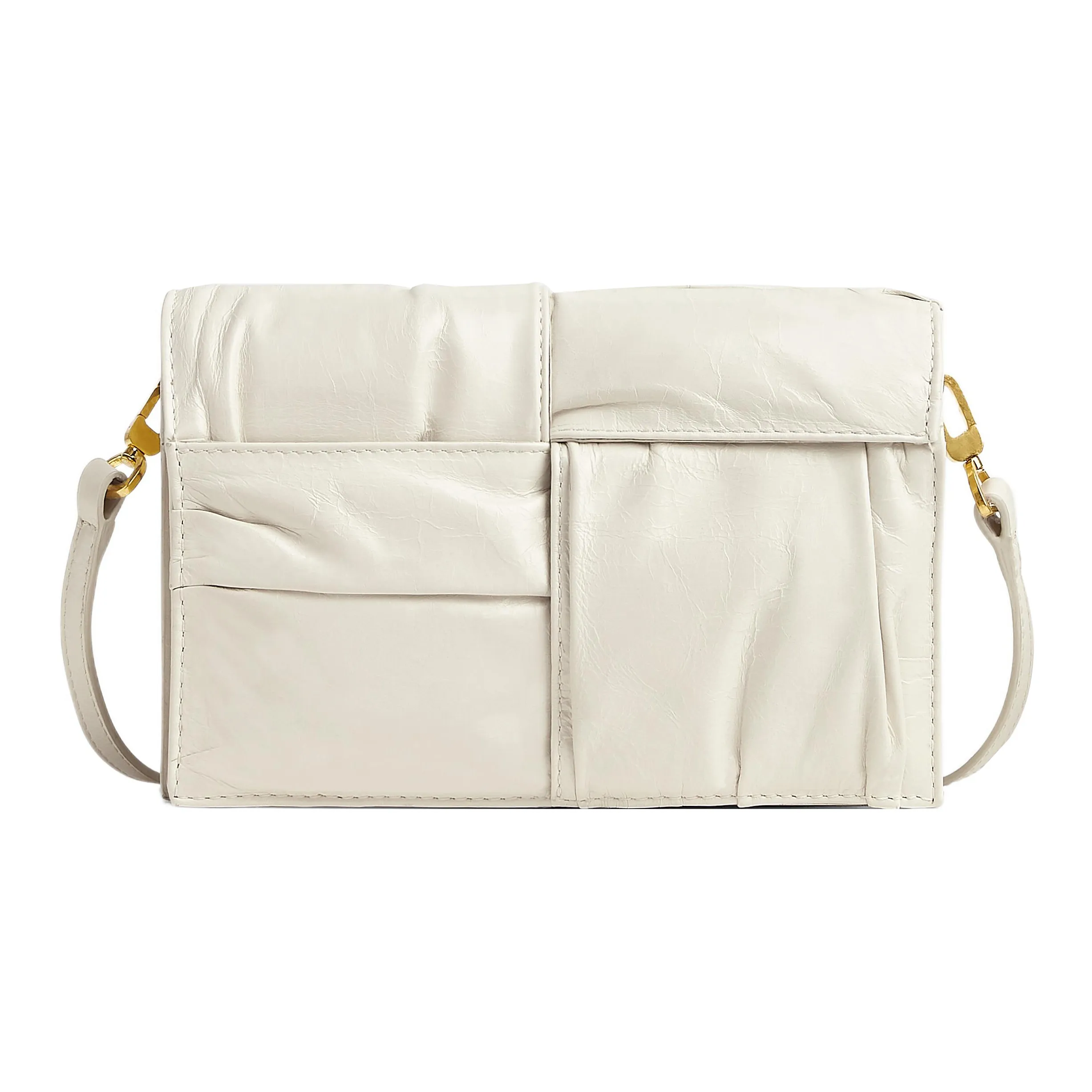 Bottega Veneta Cassette Crossbody Bag Mini Foulard Intreccio White