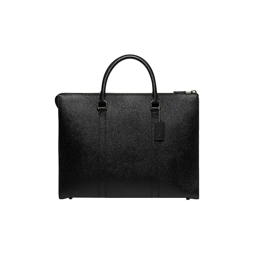COACH Graham Спилок коровьей кожи Briefcase Портативная сумка через плечо Большая мужская черная сумка