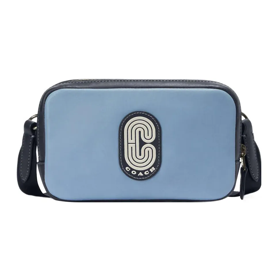COACH Carrier Calfskin Cell Phone Pouch, Shoulder Bag, Crossbody Bag Women's Cornflower Blue