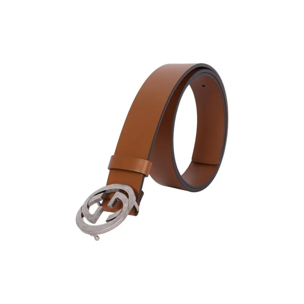 GUCCI Men's GG Logo Buckle Belt Brown/3.5cm