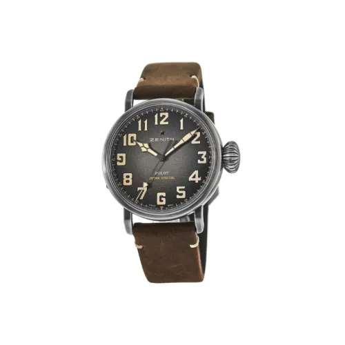 ZENITH Механический Movement Мужские Пилот Часы 45 мм Серые