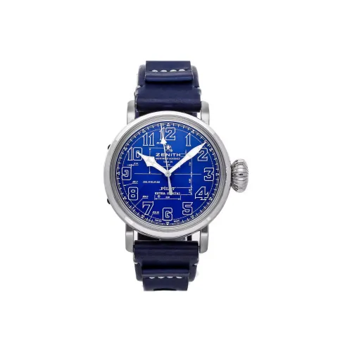 ZENITH Автоматический Механический Movement Мужские Пилот Часы 45 мм Синие