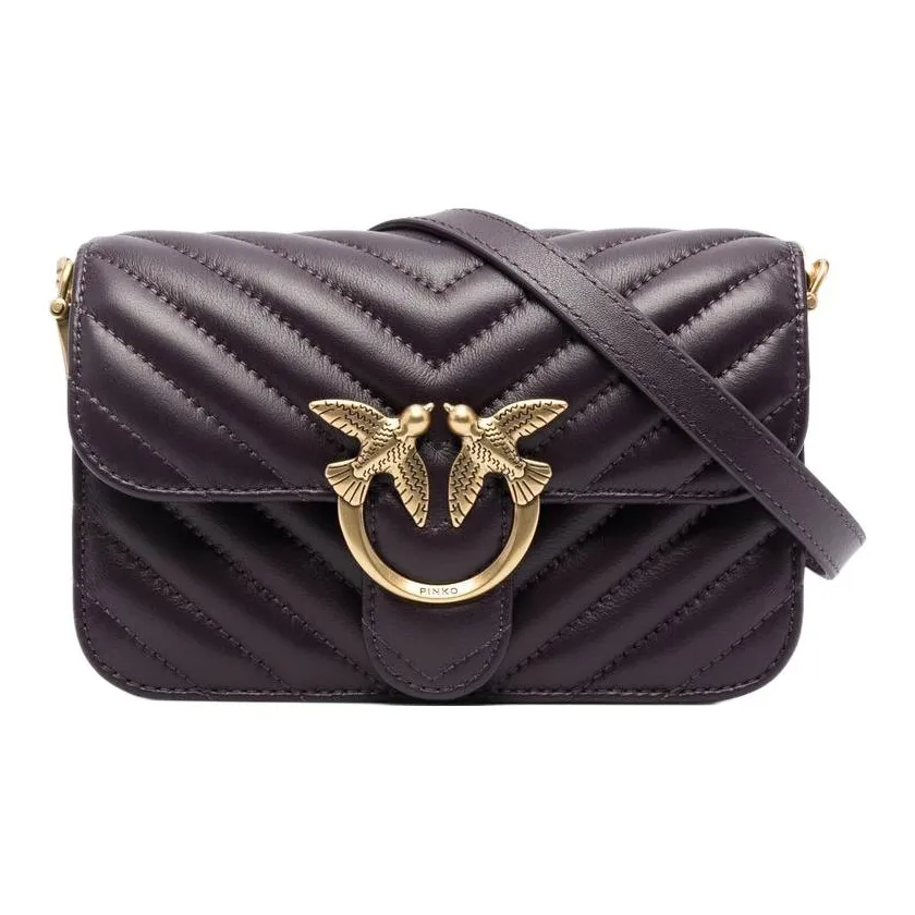 PINKO Телячья кожа Сумка через плечо Женская Темно-фиолетовая