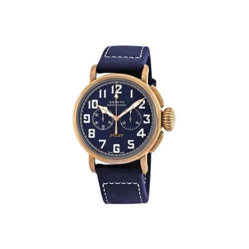 ZENITH Автоматический Механический Movement Мужские Пилот Часы 45 мм Синие