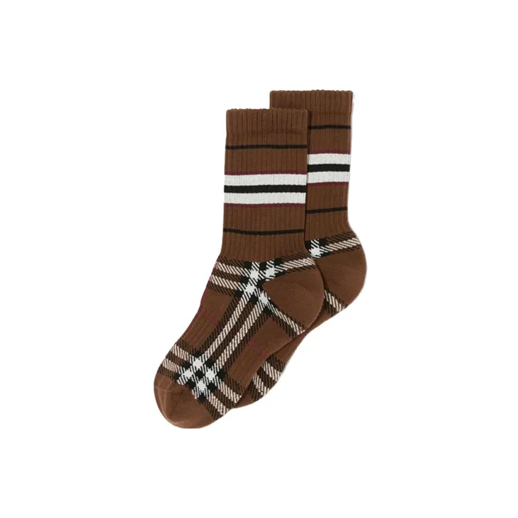 Burberry Check Socks Brown