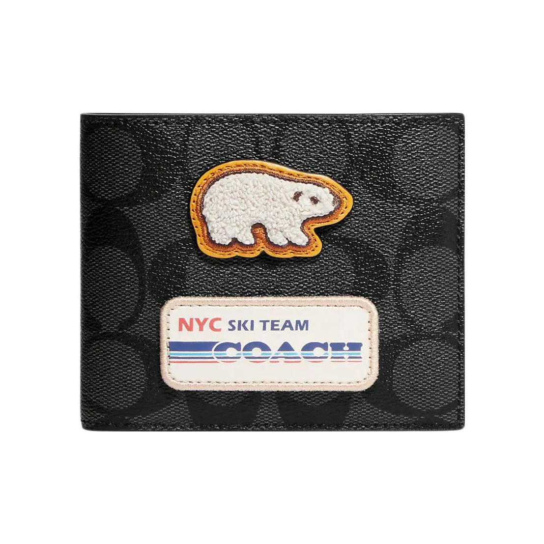 COACH 3 IN 1 Wallet Artificial Leather Card Holder Wallet Women's Black