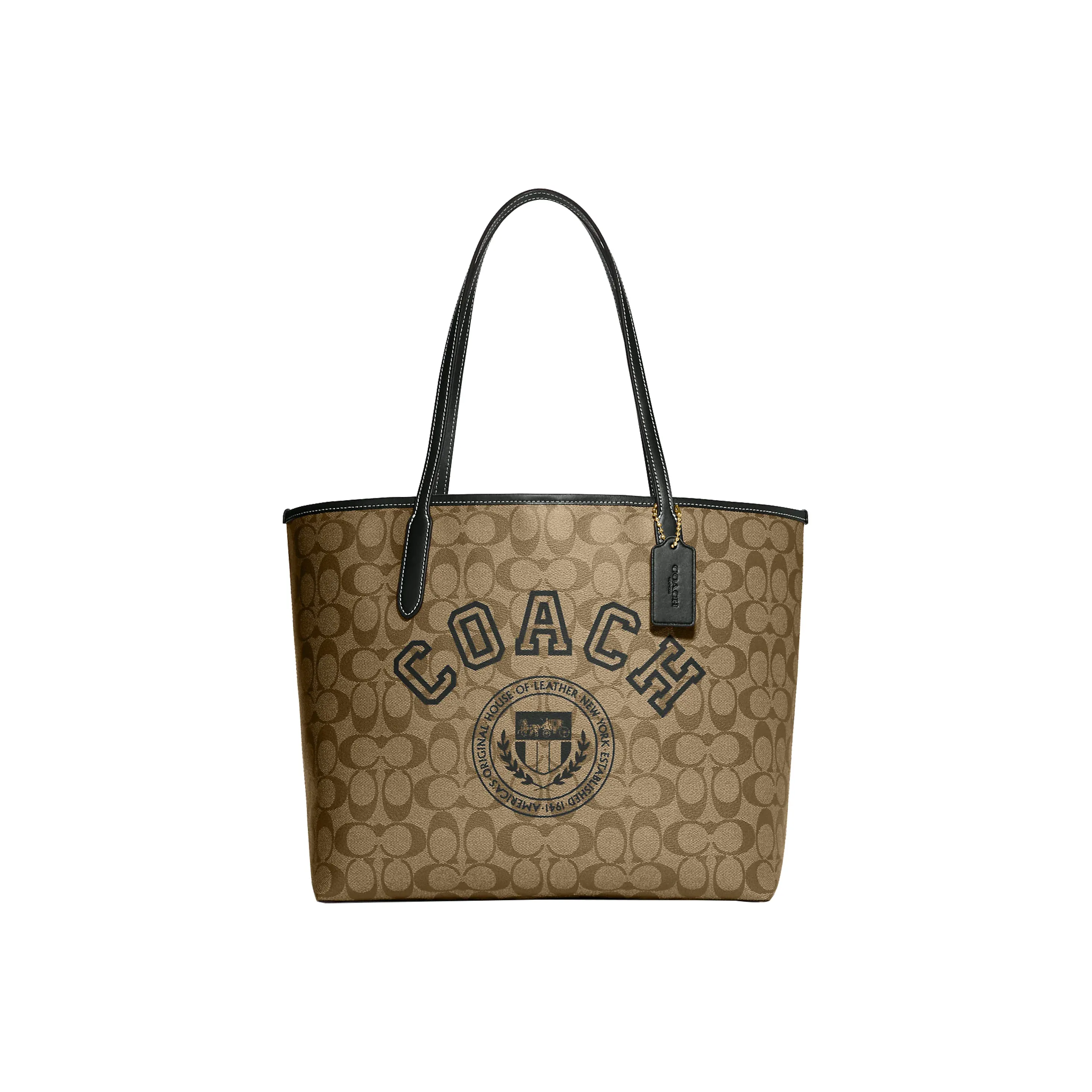 COACH Городская Сумка из искусственной кожи Сумка для покупок Сумка через плечо Сумка Большая Женская Хаки