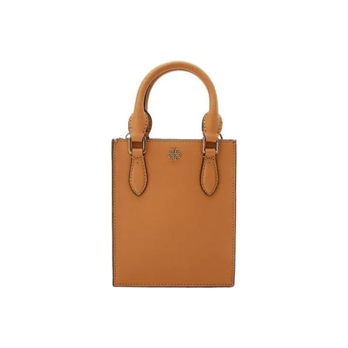 TORY BURCH Emerson Leather Sheet Music Bag One Shoulder Portable Crossbody Pack Mini Women's Tan
