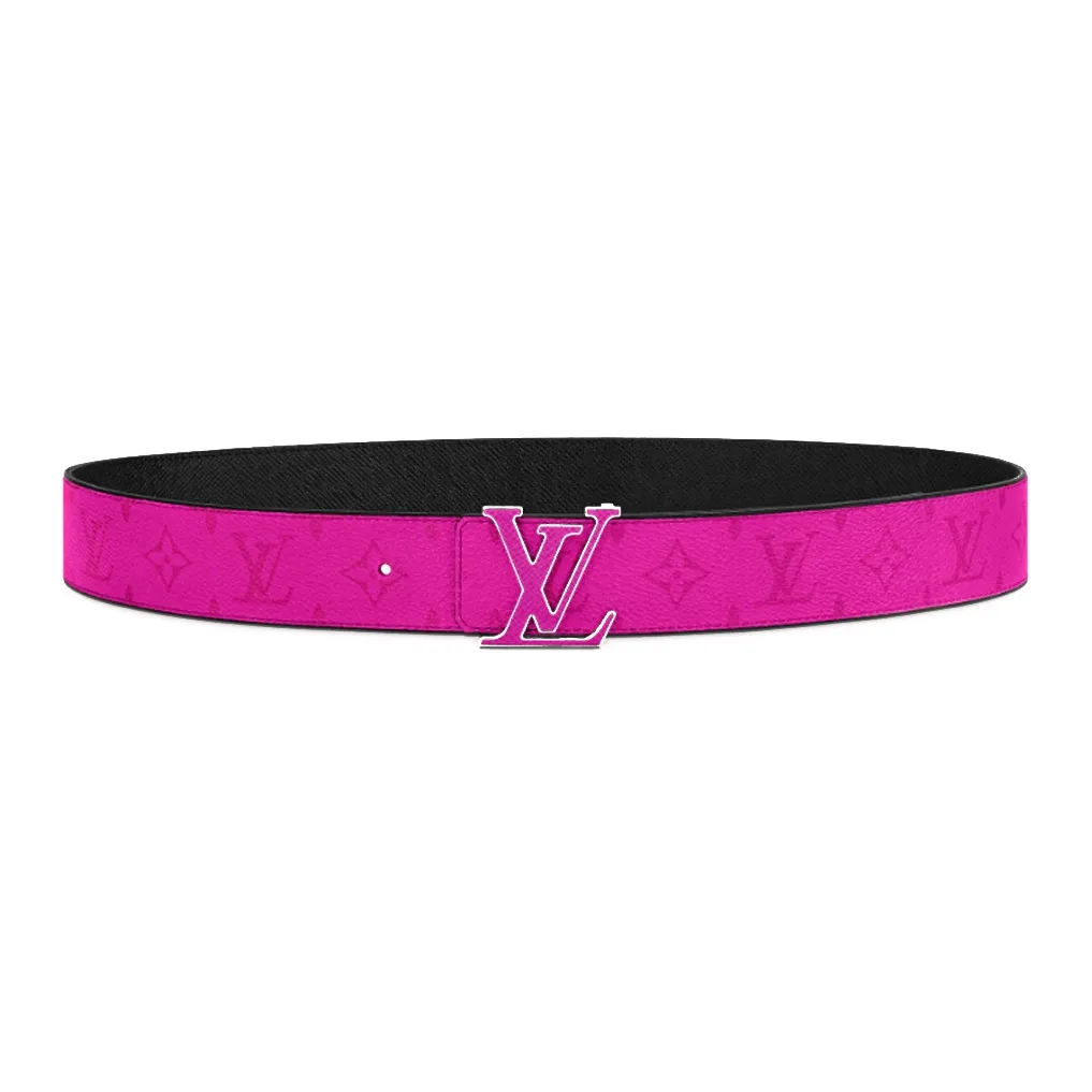LOUIS VUITTON Initiales Letter Print Minimalist Style Fashion Trend Smooth Buckle Men's Width 4cm