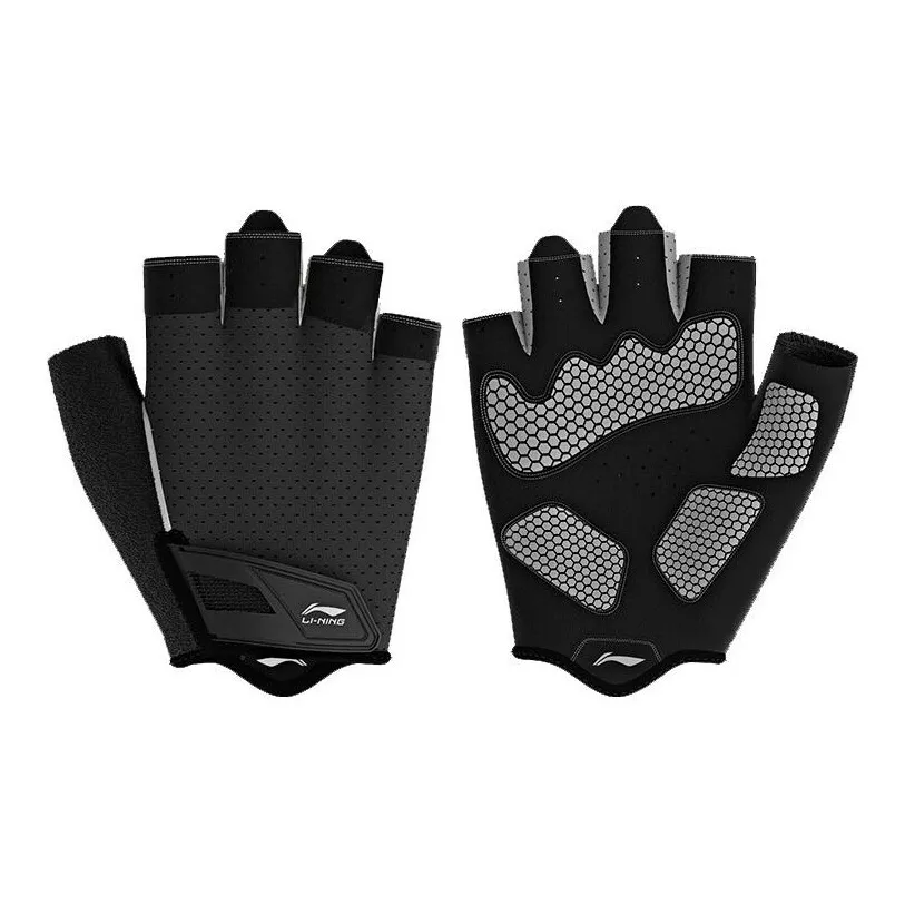 LINING Эластан Спортивные перчатки Черно-серый цвет Унисекс