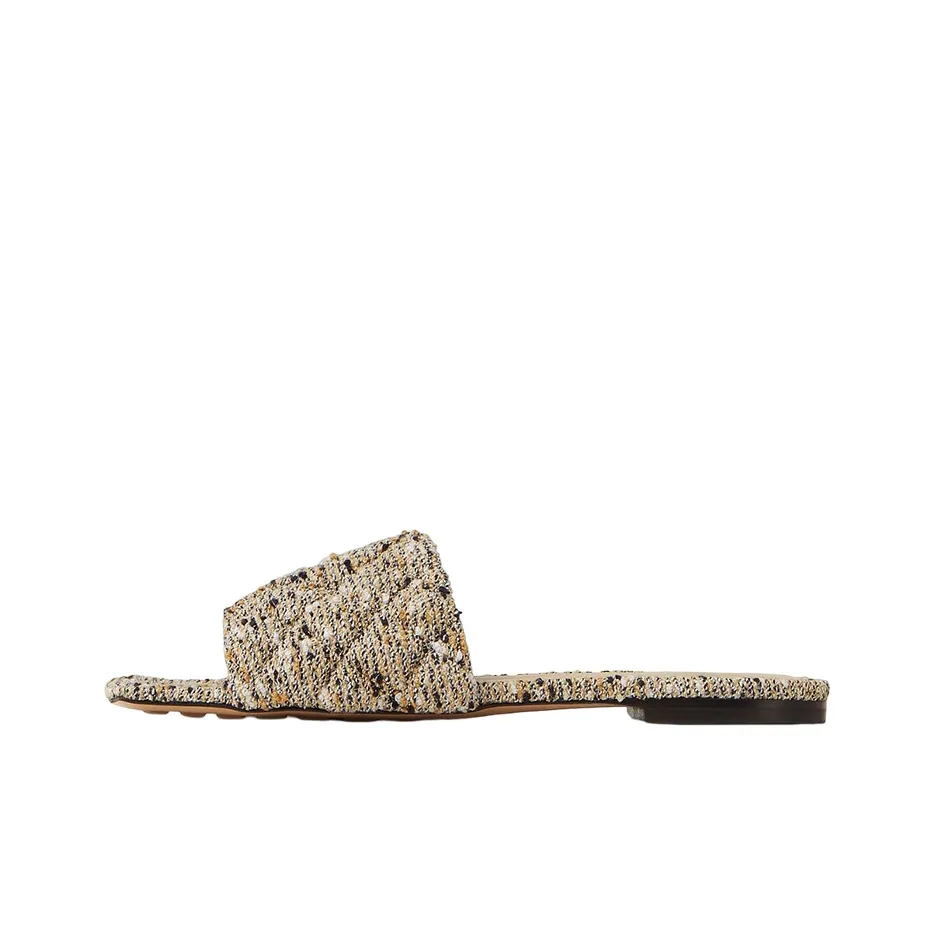 Bottega Veneta Padded Flat Sandal Camel Fabric Women's