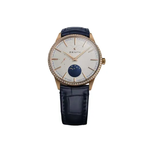 ZENITH Автоматический Механический Movement Мужские Элита Часы 40,5 мм Серебряные