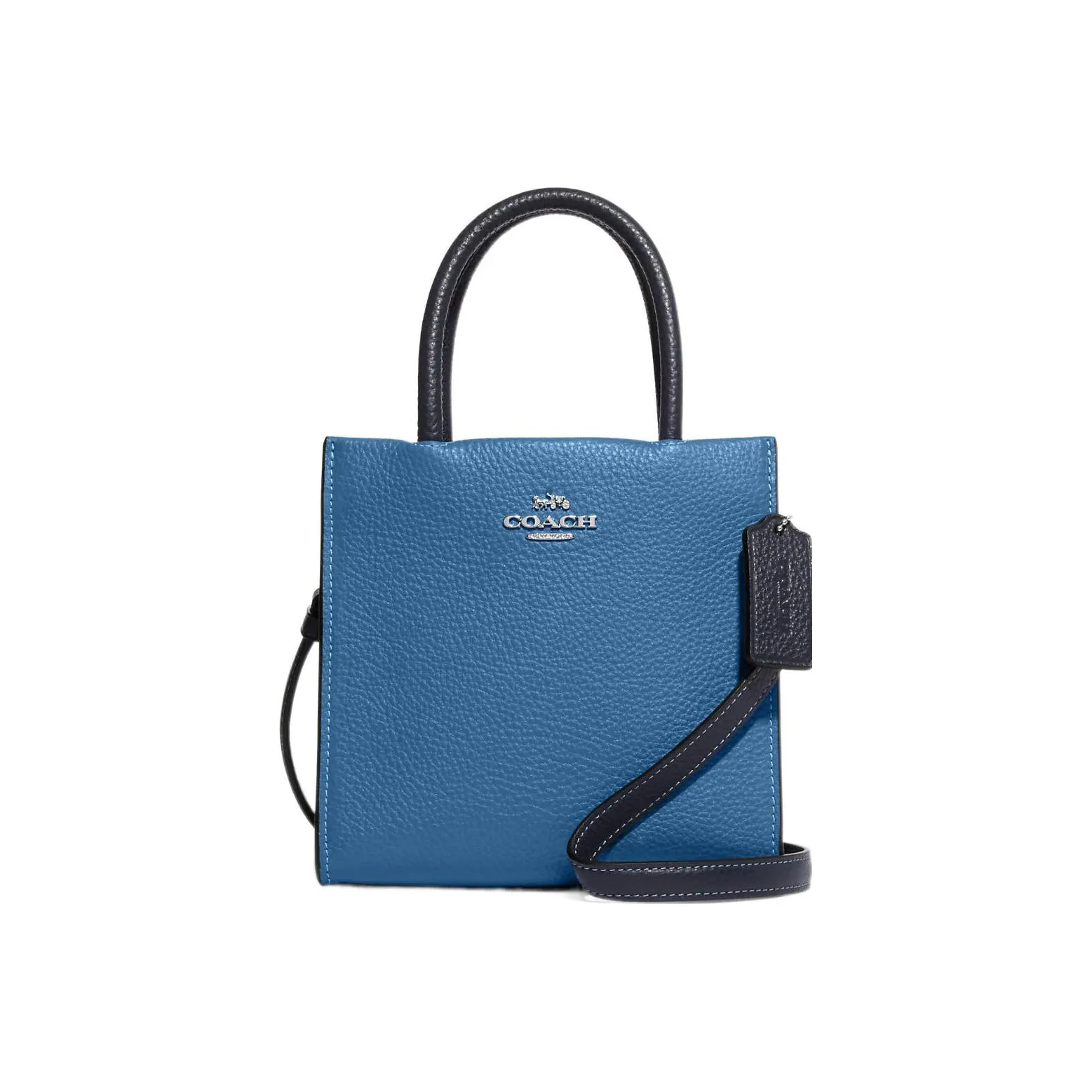 COACH Cally High-Quality Pebbled Leather Handbag Shoulder Bag Crossbody Bag Mini Women's Blue