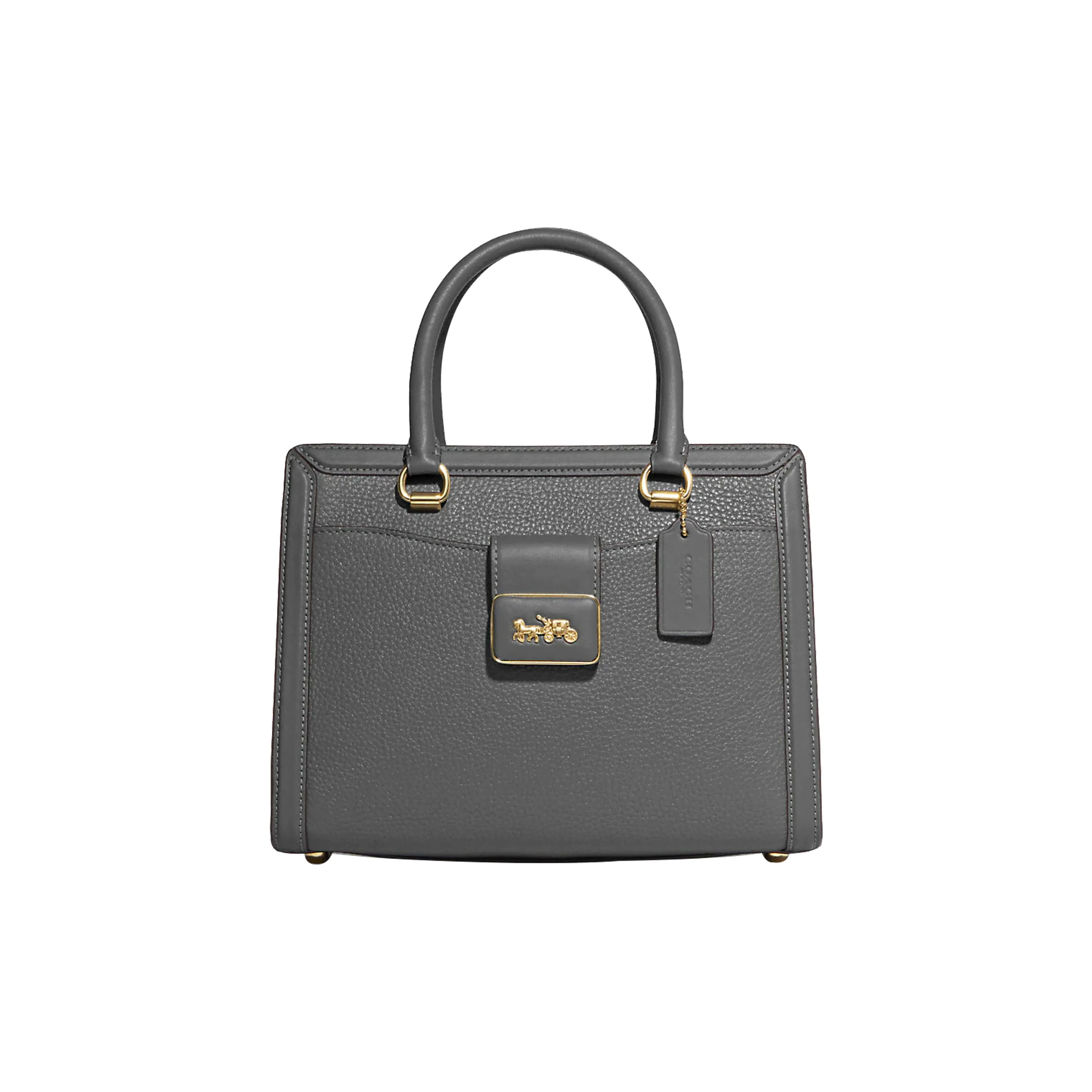 COACH Grace с коровьей кожей и овчиной Сумка через плечо Сумка среднего размера Женская Гранитно-серый