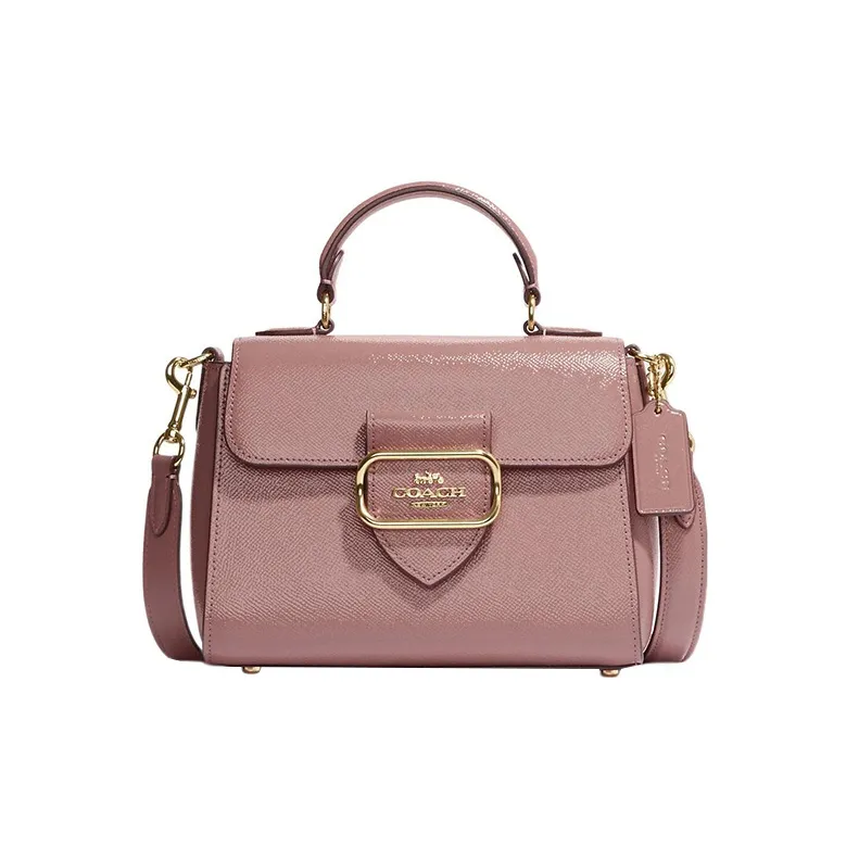 COACH Leather Briefcase, Handbag, Shoulder Bag, Crossbody Bag Trumpets Women's Rose Pink