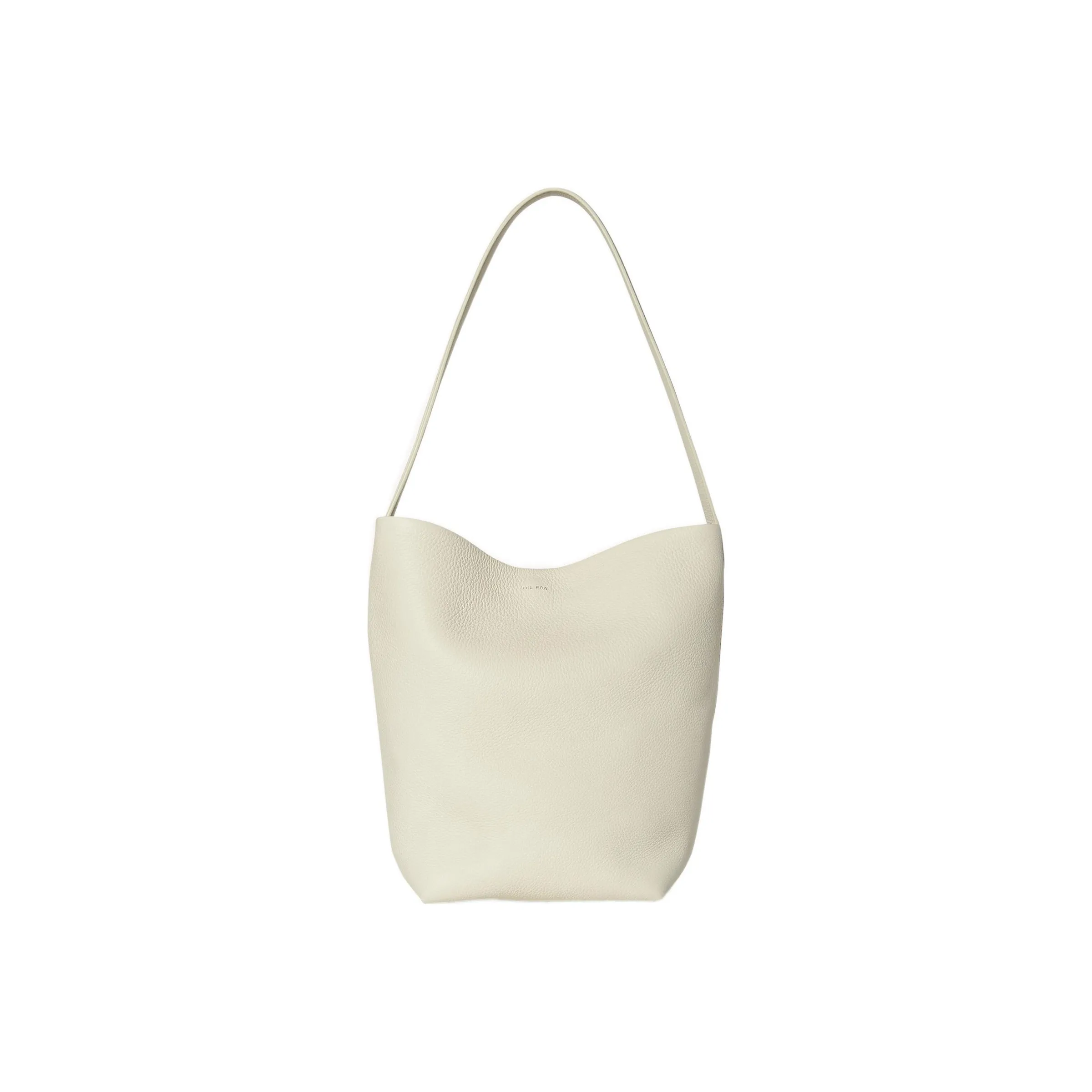 THE ROW N/S Park Grain Calfskin Bucket Bag Tote Shoulder Bag, Handbag Trumpets Women's Ivory White