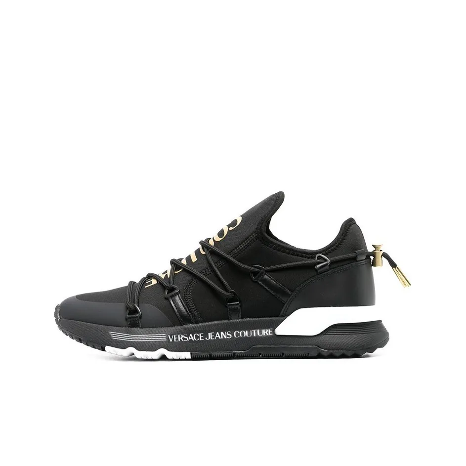 VERSACE JEANS Couture Versace Cushioning Low Top Sports Casual Shoes Men's Black