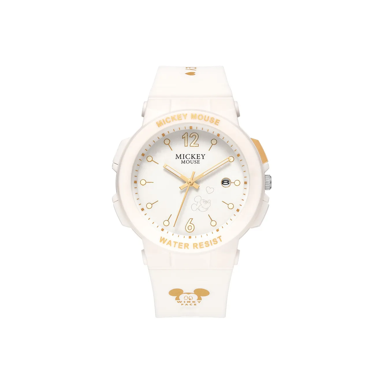 Disney Mickey Series Кварцевые Механические Часы Унисекс Белый Циферблат