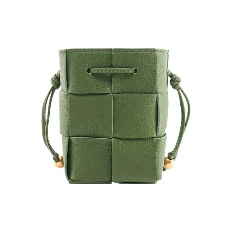 Bottega Veneta Leather Bucket Bag, Shoulder Bag, Crossbody Bag Women's Green