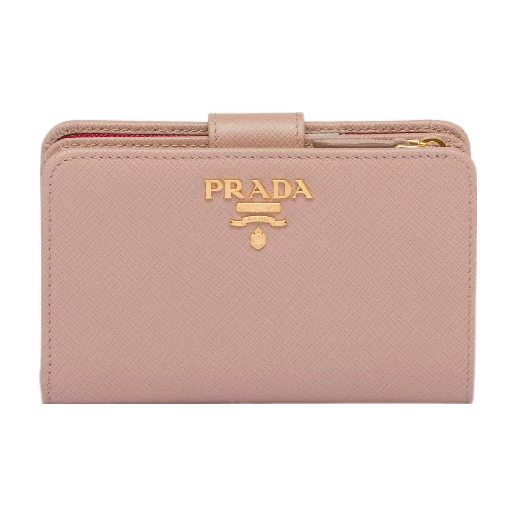 PRADA Leather Wallet Small Size Women's Pink