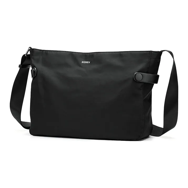 RIOREX Fabric Backpack Messenger Bag Shoulder Bag Crossbody Bag Unisex Black