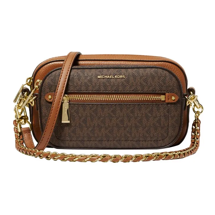MICHAEL KORS Jet Set Canvas With Leather Handbag, Shoulder Bag, Crossbody Bag Women's Brown