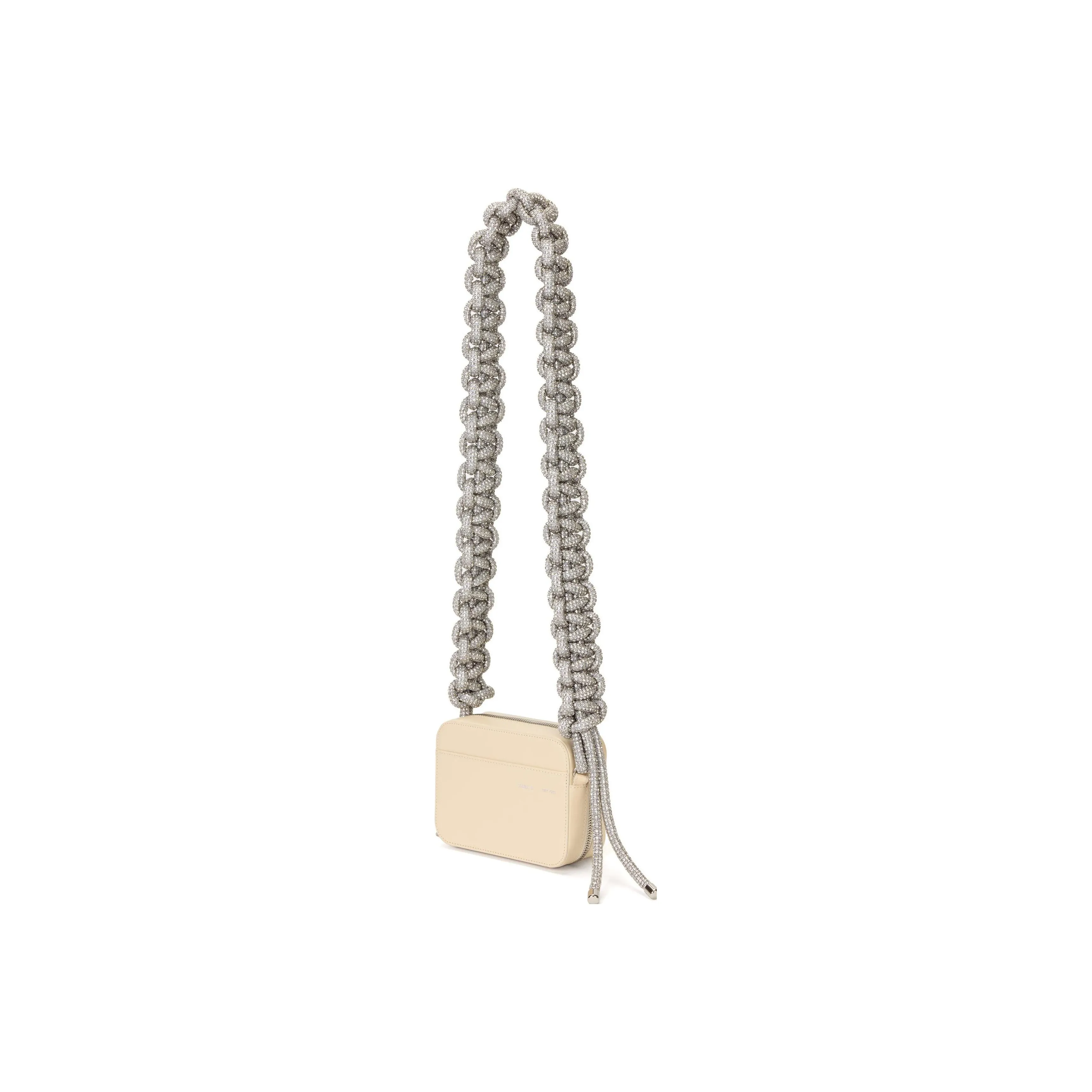 KARA Crystal Cobra Polished Cow Leather Camera Bags Crossbody Bag Shoulder Bag Women's Beige