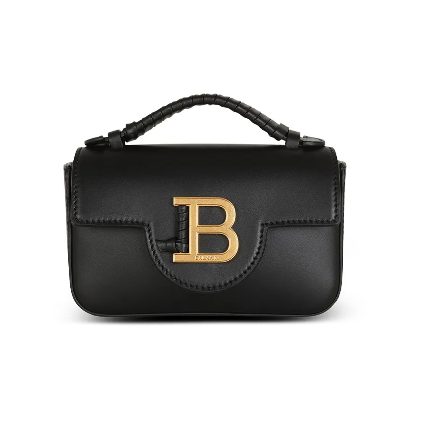 BALMAIN B BUZZ Smooth Leather Handbag, Shoulder Bag, Crossbody Bag Mini Women's Black
